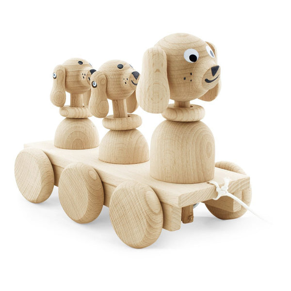 Wooden Pull Along Dog Family Play